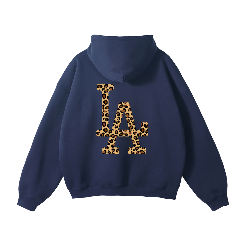 "LA" HEAVYWEIGHT LEOPARD HOODIE"