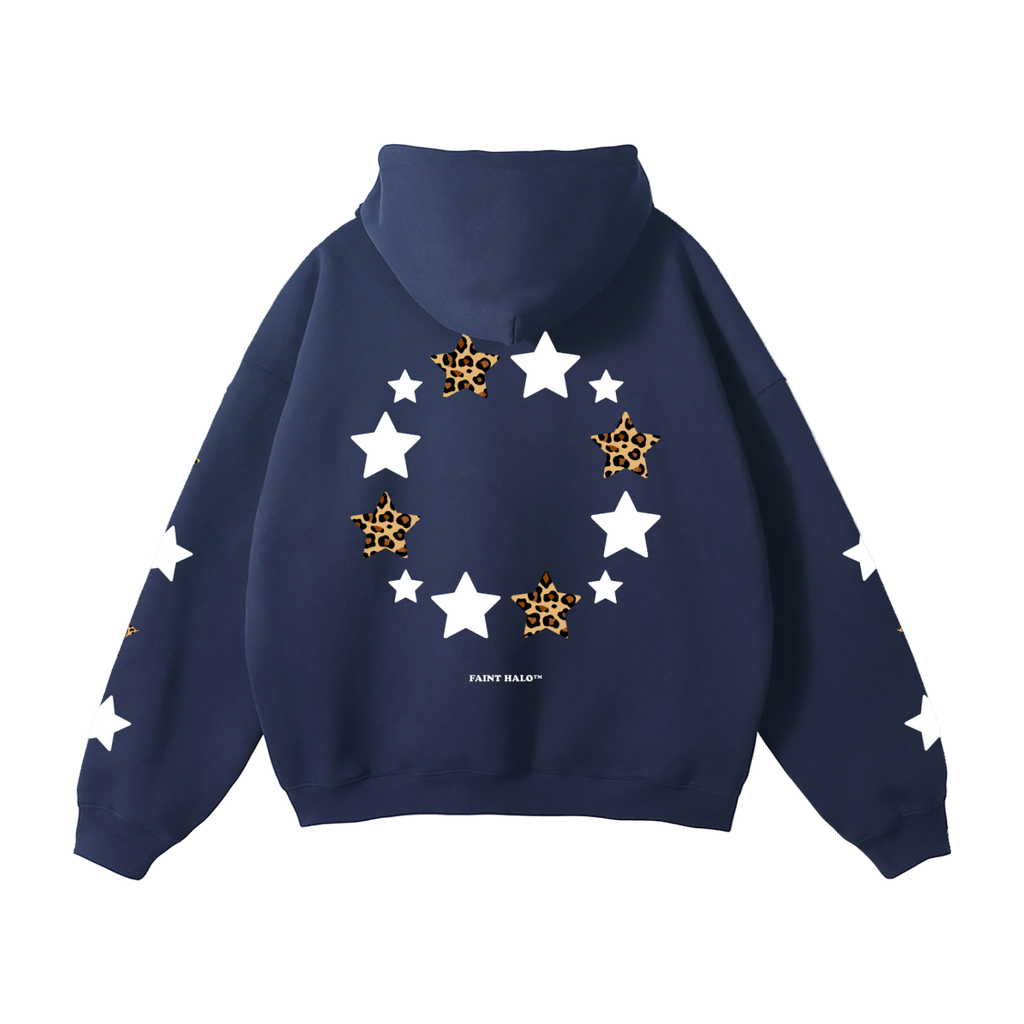 "STARS" HEAVYWEIGHT LEOPARD HOODIE