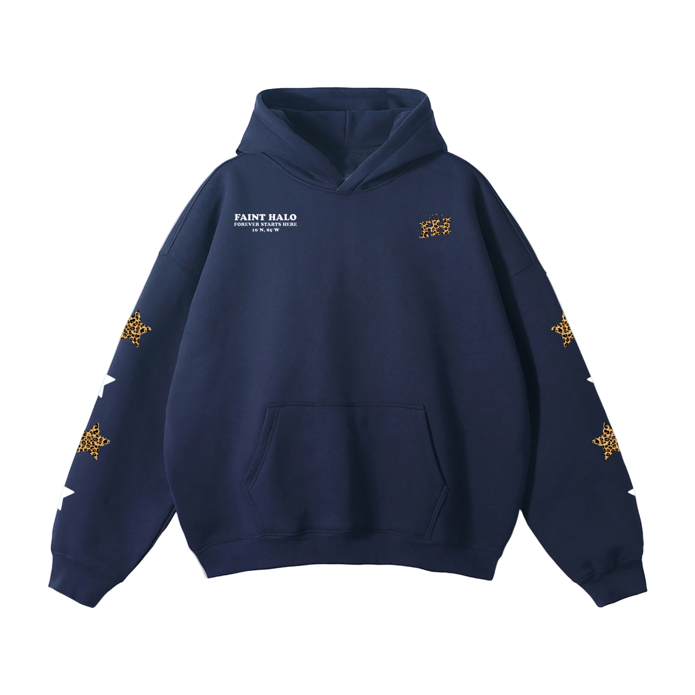 "STARS" HEAVYWEIGHT LEOPARD HOODIE
