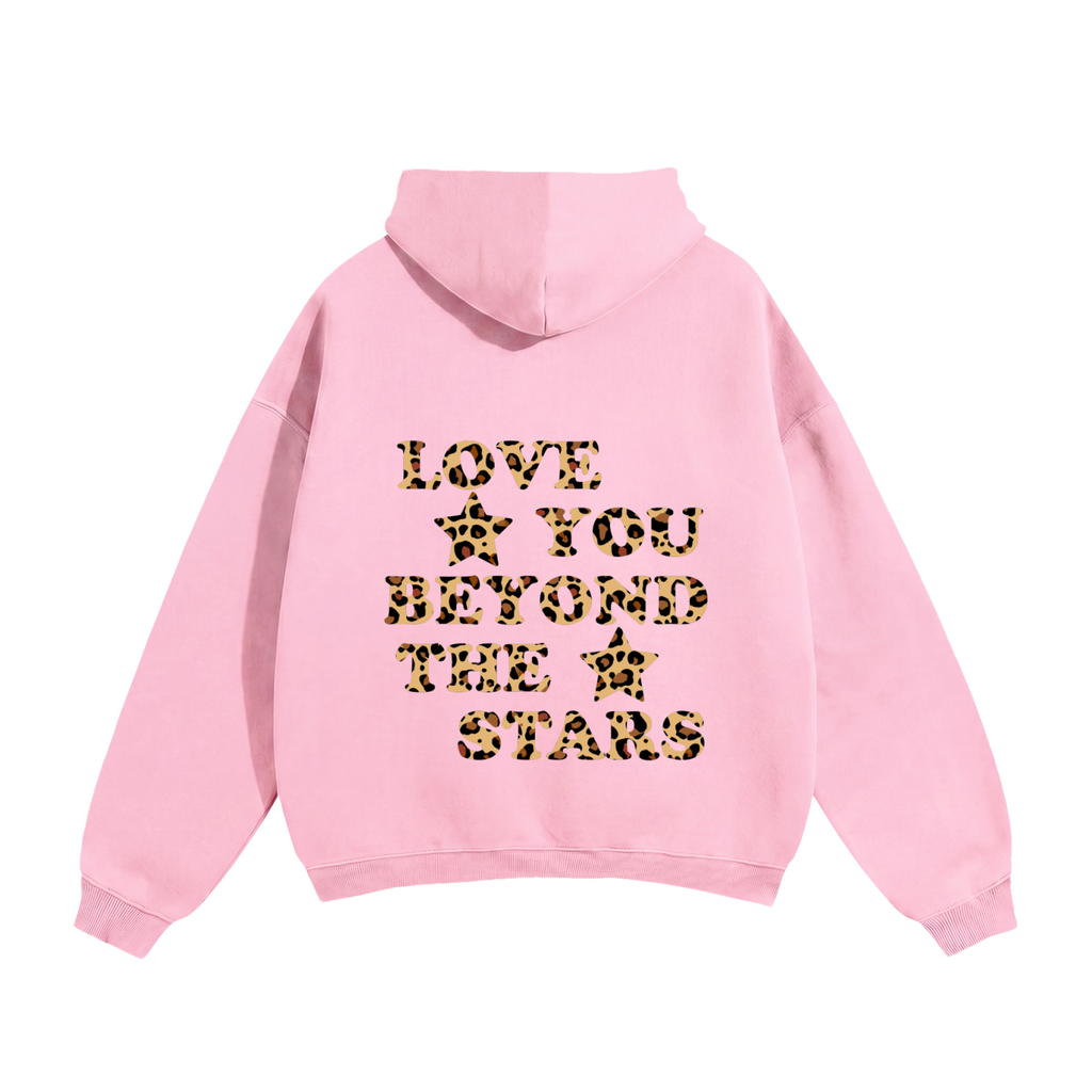 Love You Beyond The Stars Leopard Heavyweight Hoodie