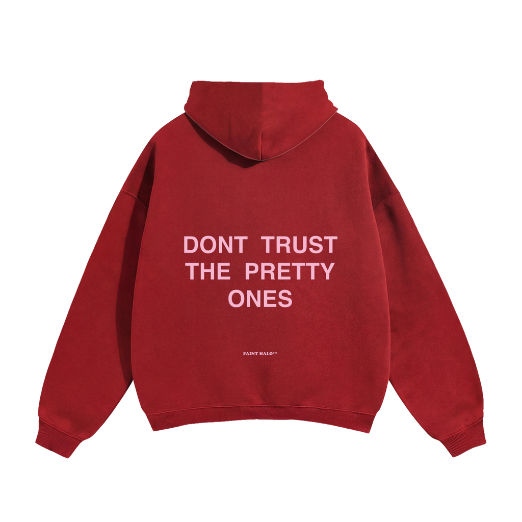 Dont Trust The Pretty Ones Pink Heavyweight Hoodie