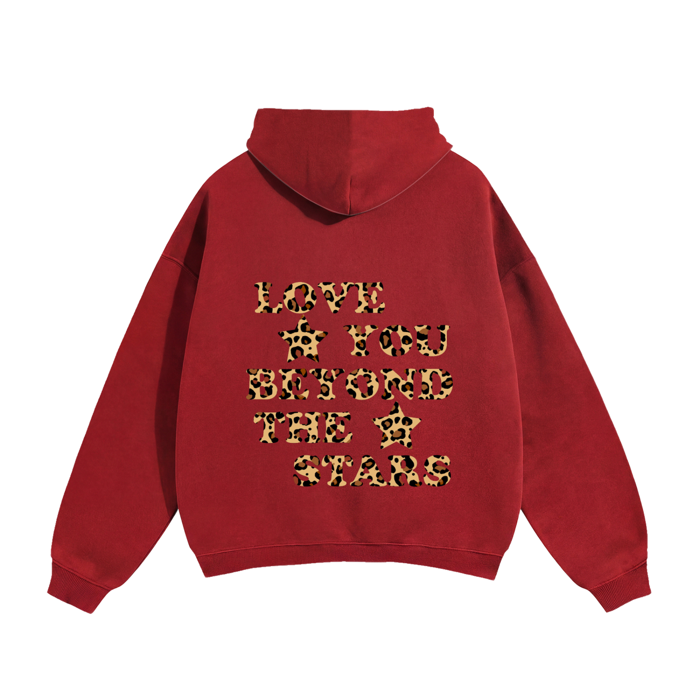 Love You Beyond The Stars Leopard Heavyweight Hoodie