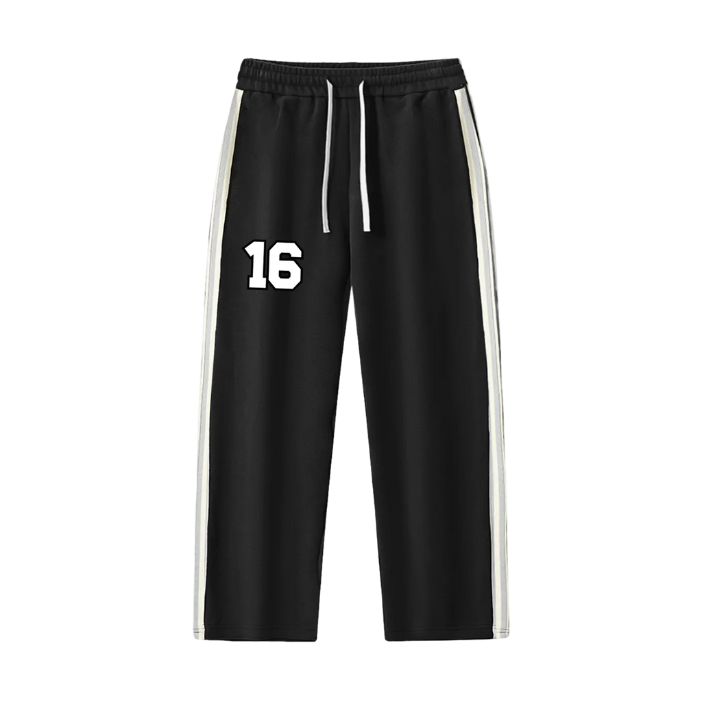 16 Striped Wide Leg Sweat Pants