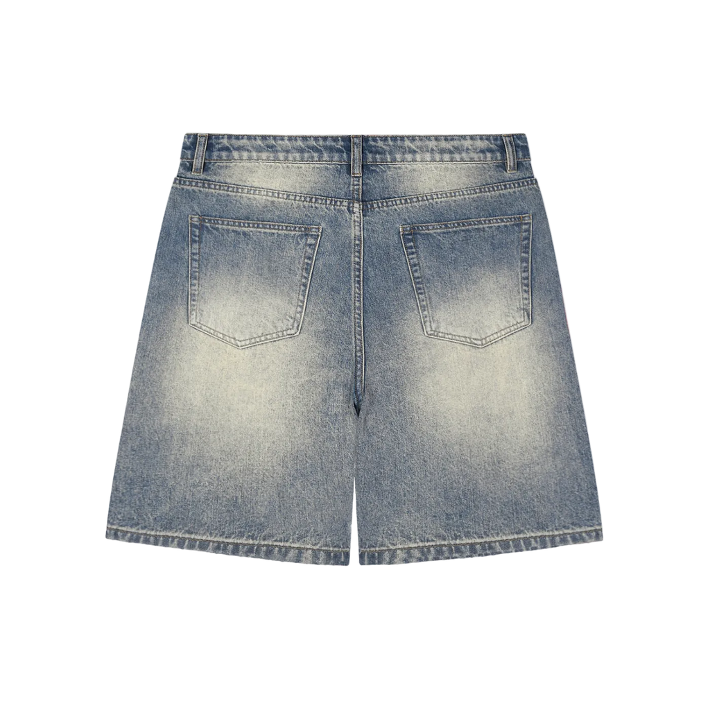 Cherries Faded Baggy Denim Shorts