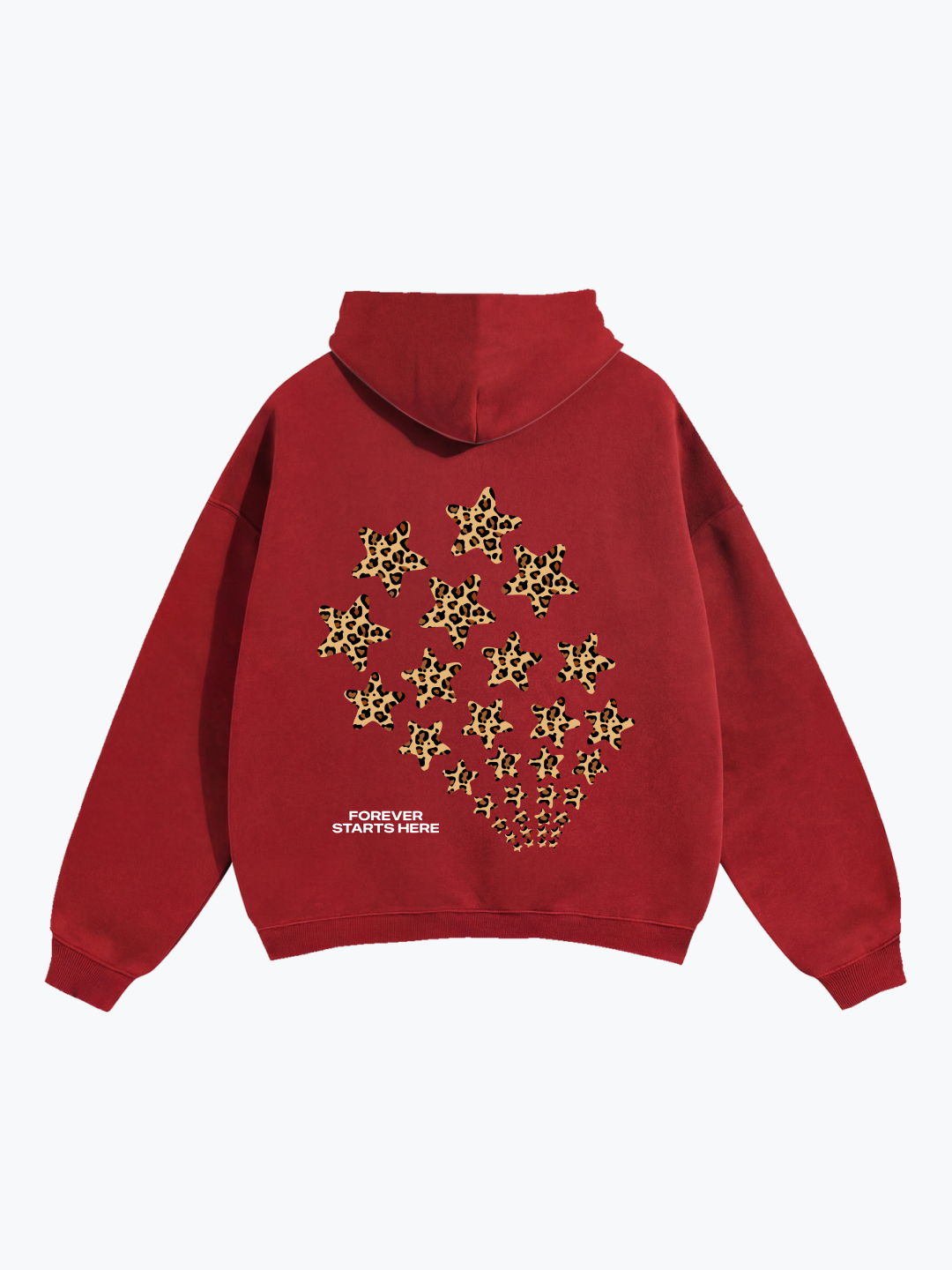 "FADING STARS" LEOPARD OVERSIZED HOODIE