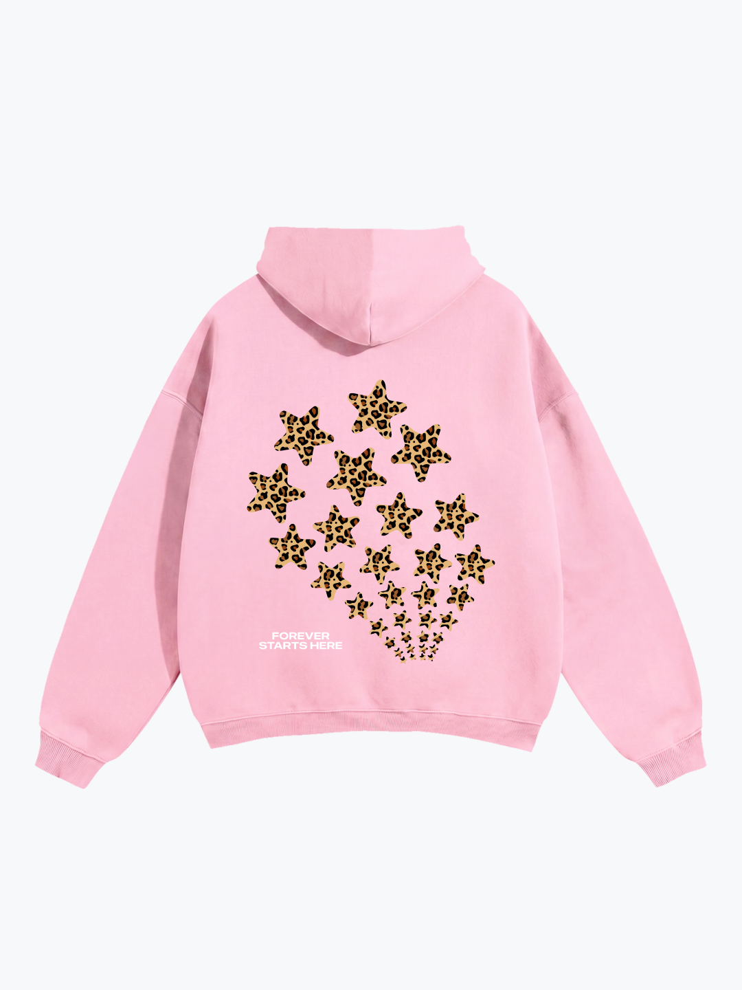 "FADING STARS" LEOPARD OVERSIZED HOODIE
