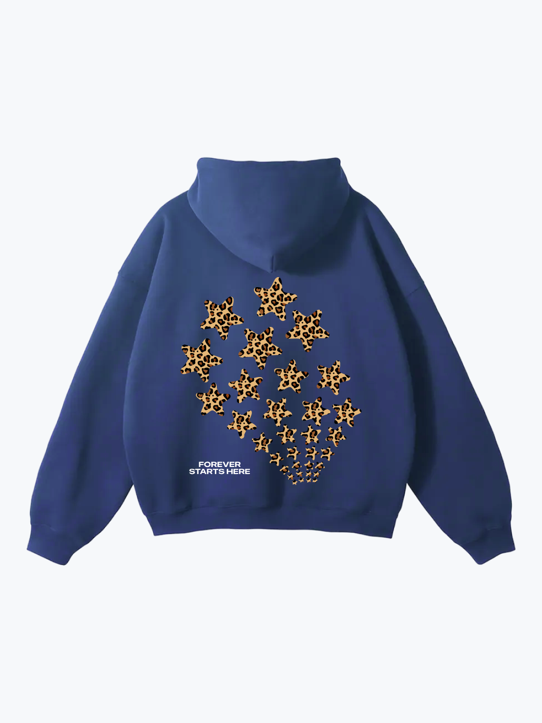"FADING STARS" LEOPARD OVERSIZED HOODIE