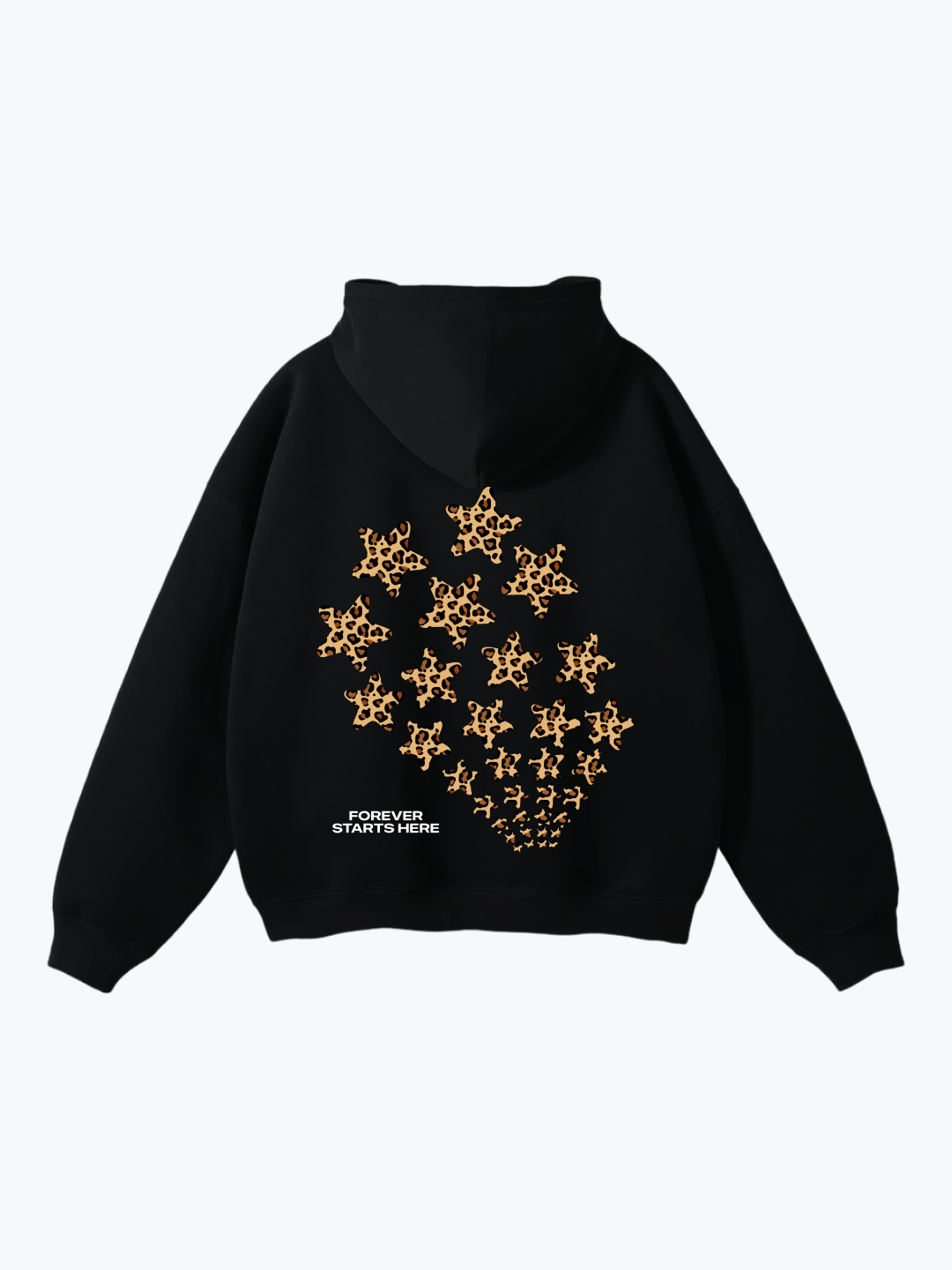 "FADING STARS" LEOPARD OVERSIZED HOODIE