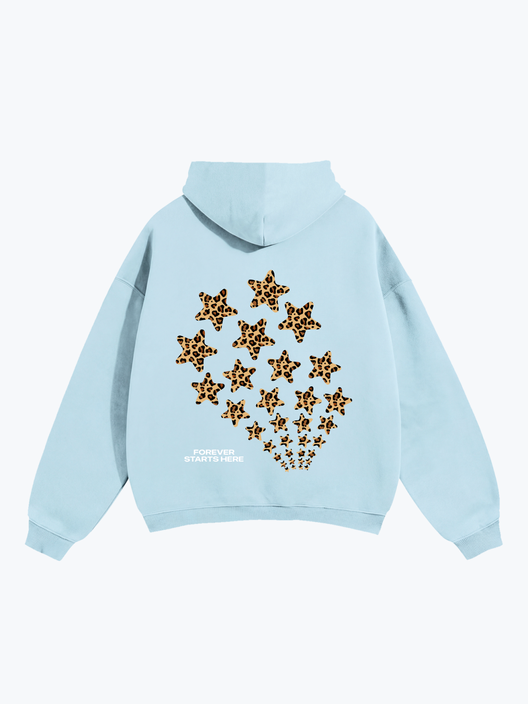 "FADING STARS" LEOPARD OVERSIZED HOODIE