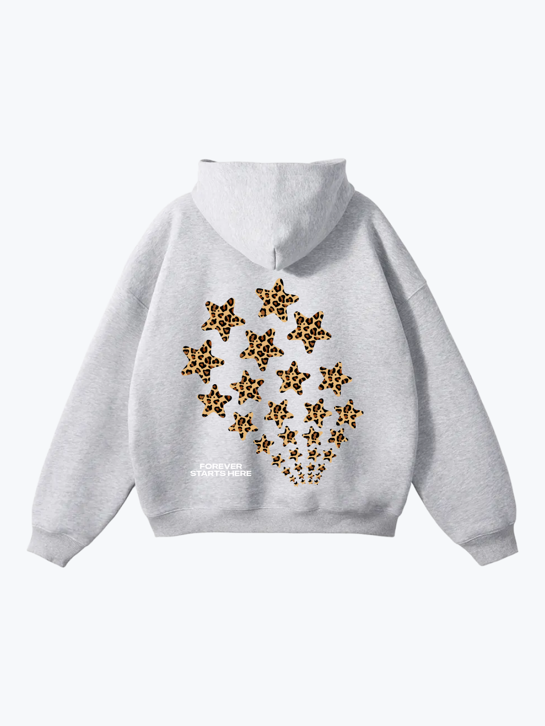 "FADING STARS" LEOPARD OVERSIZED HOODIE